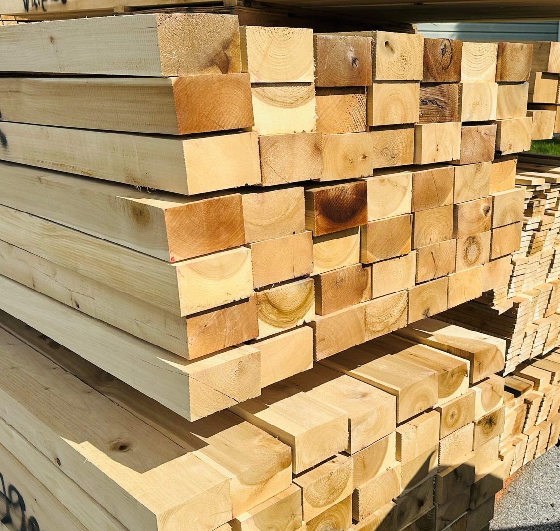 Fresh Cut Lumber Pile