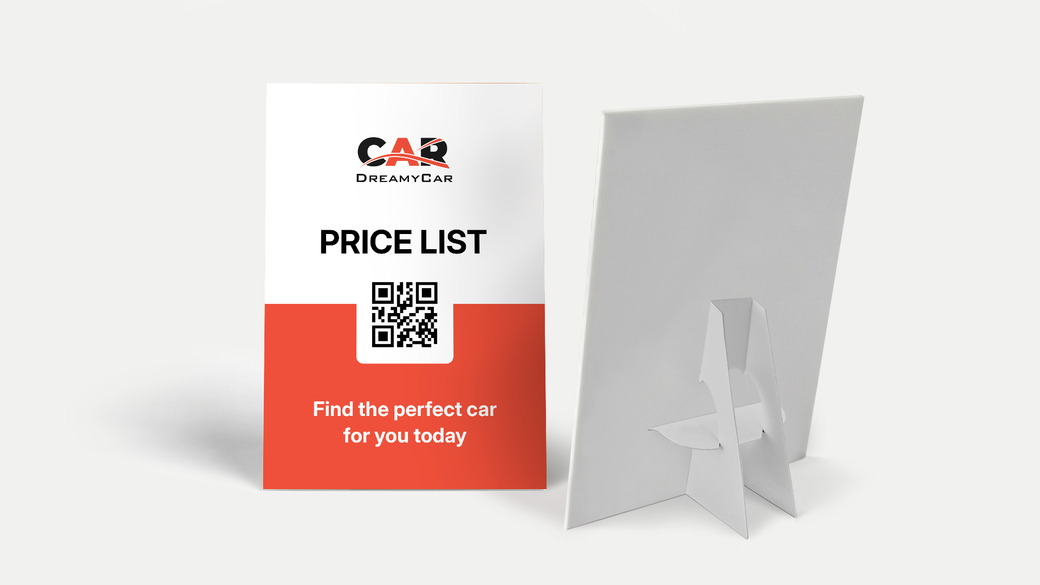 Custom printed counter card