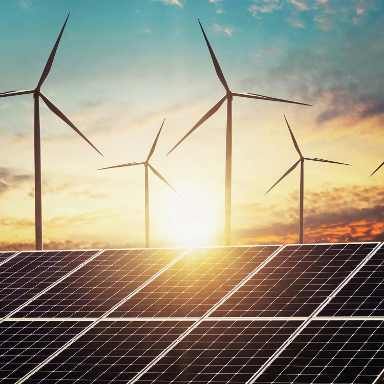 Windmills and solar panels