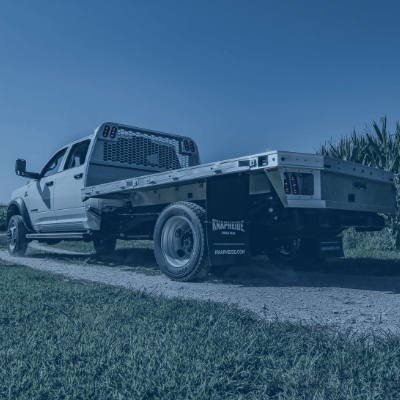 White truck in field