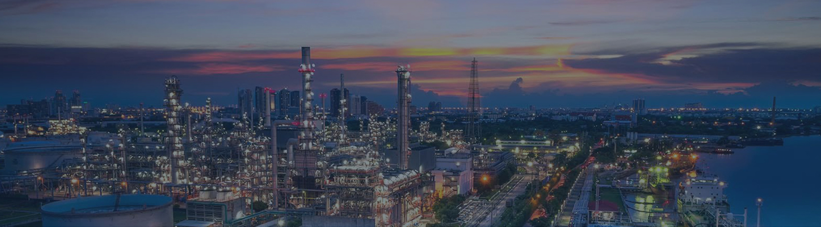 Industrial Background Over Sunset