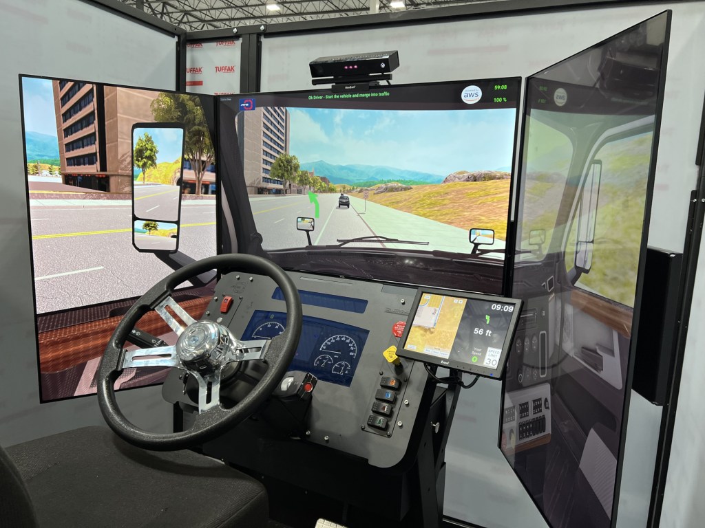 A truck driving simulator