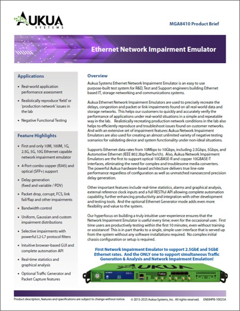 Network Emulator Product Brief