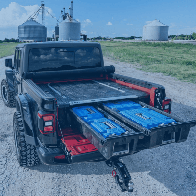 Truck with storage compartments