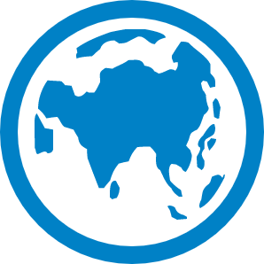 Globe in Blue outline