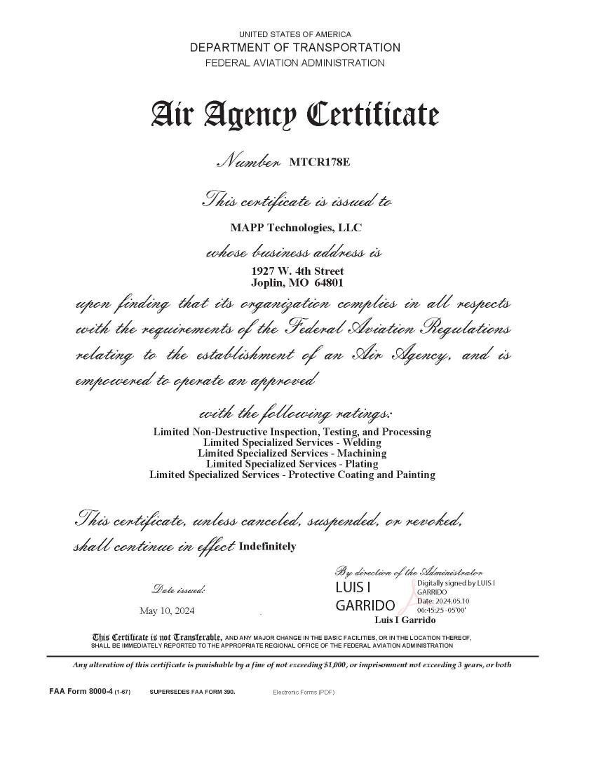 Certificate