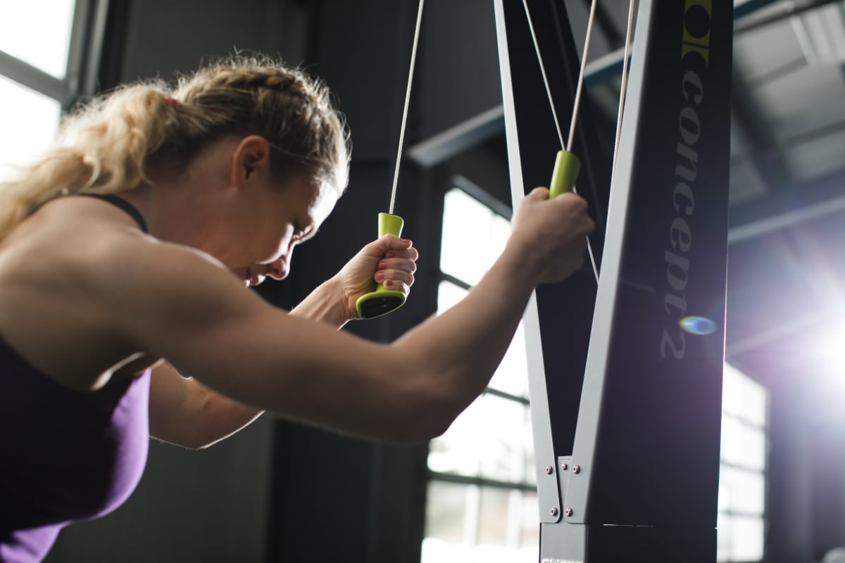 Woman on SkiErg