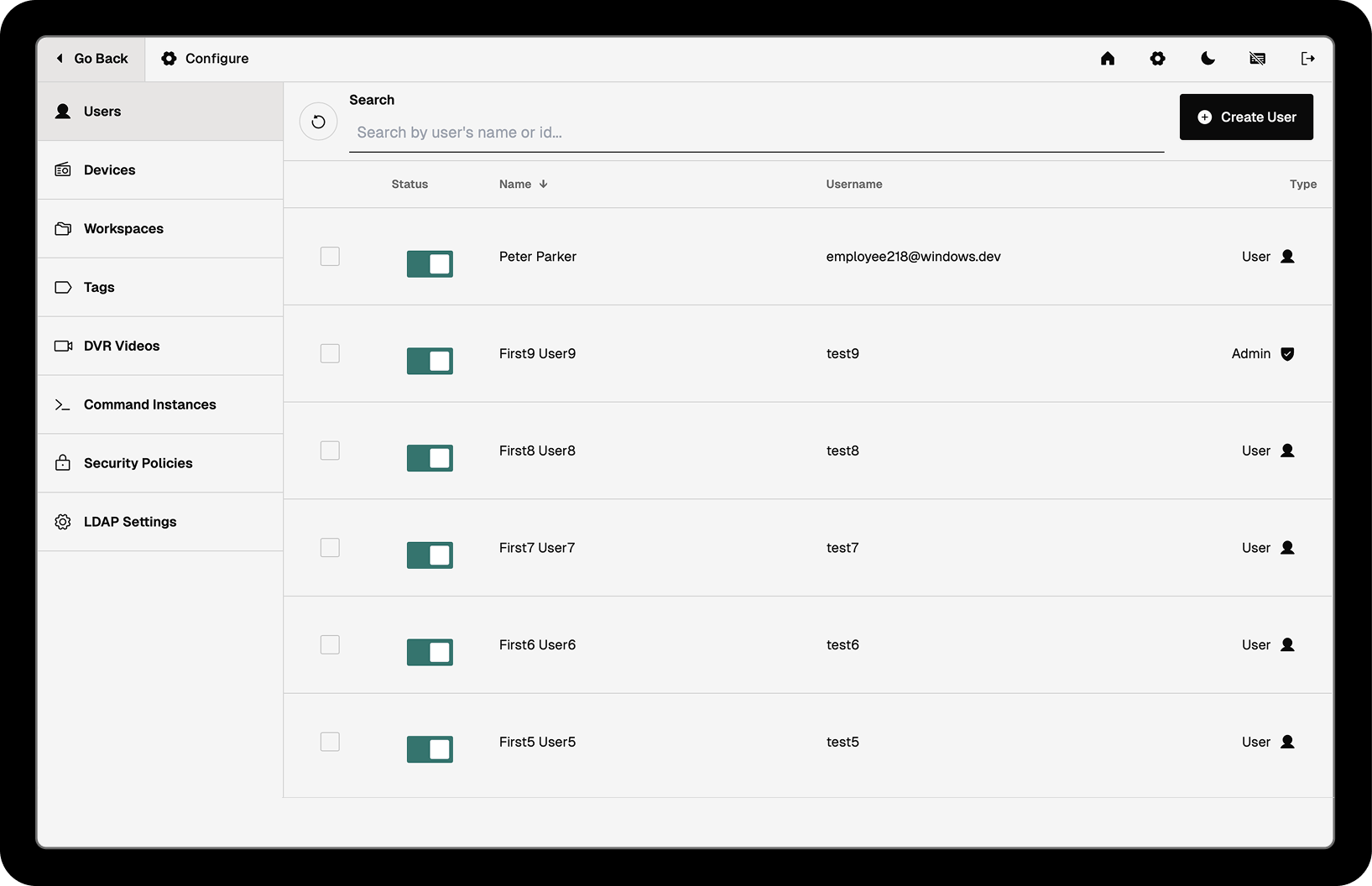Configure