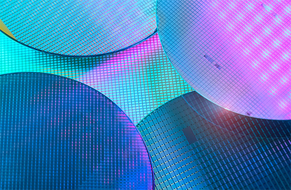 Colorful silicon wafers