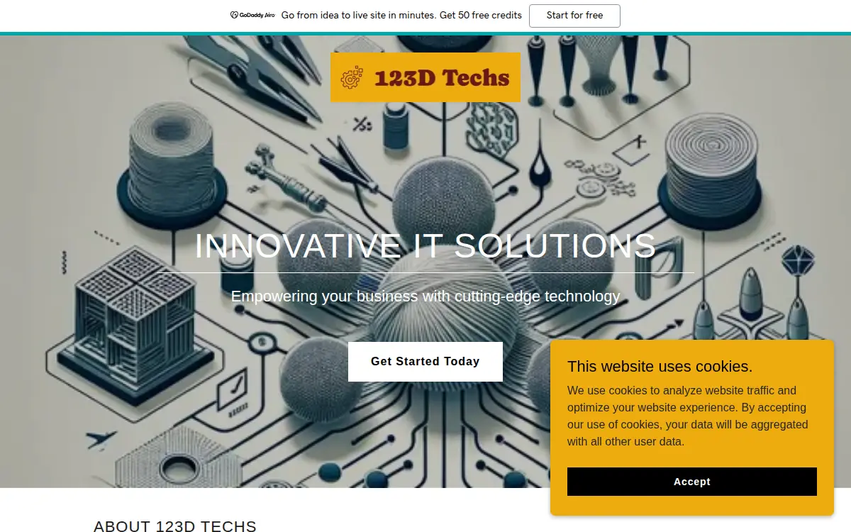 Homepage of 123dtechs, INC.