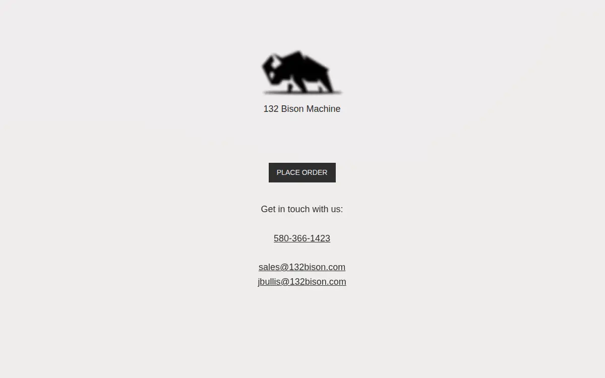 Homepage of 132 Bison Machine LLC