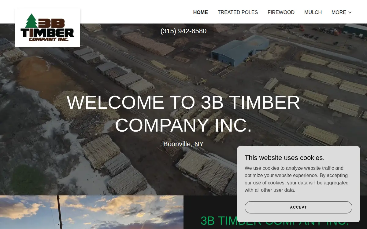 Homepage of 3b Timber Company, INC