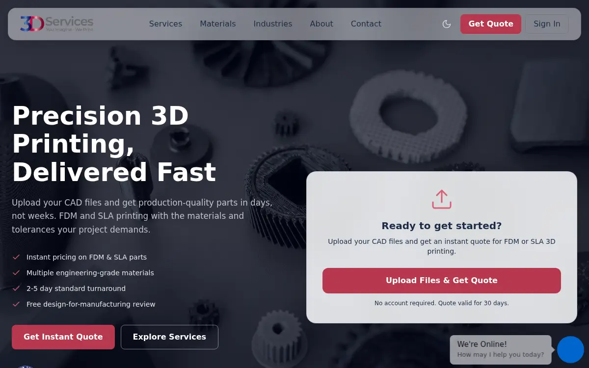Homepage of 3d Services USA LLC