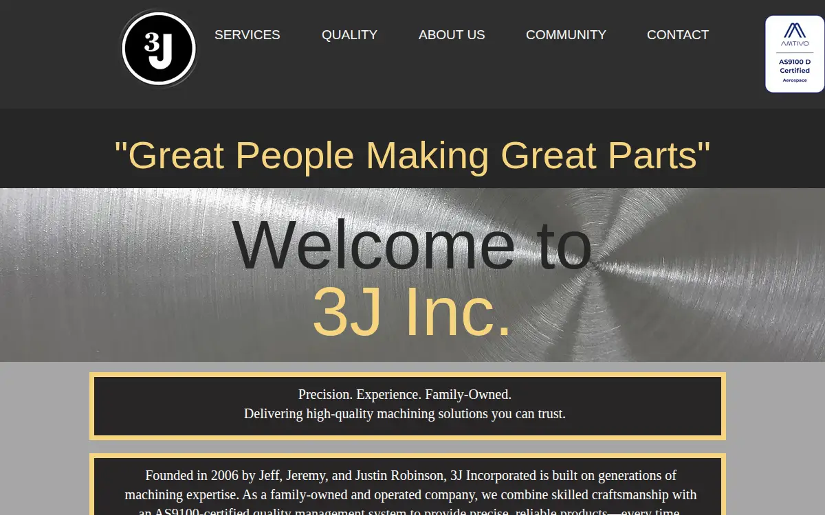Homepage of 3 J INC