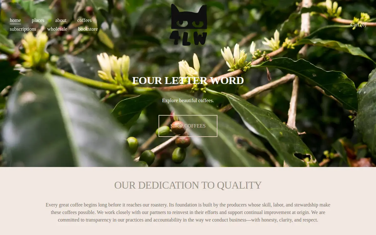 Homepage of Four Letter Word LLC