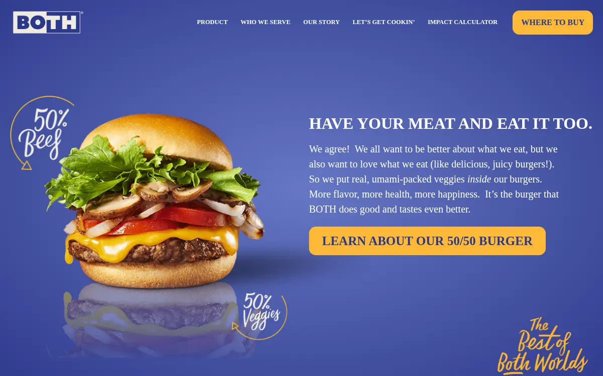 Homepage of 50 50 Foods, INC