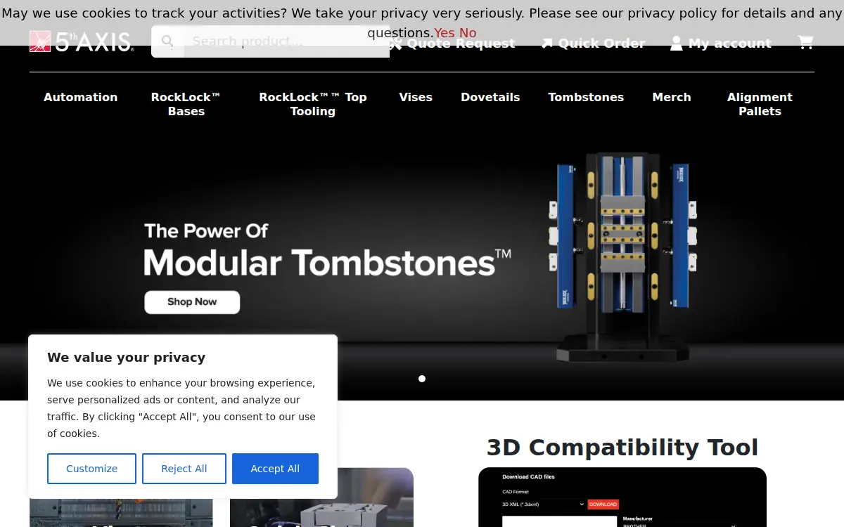 Homepage of 5th Axis, INC