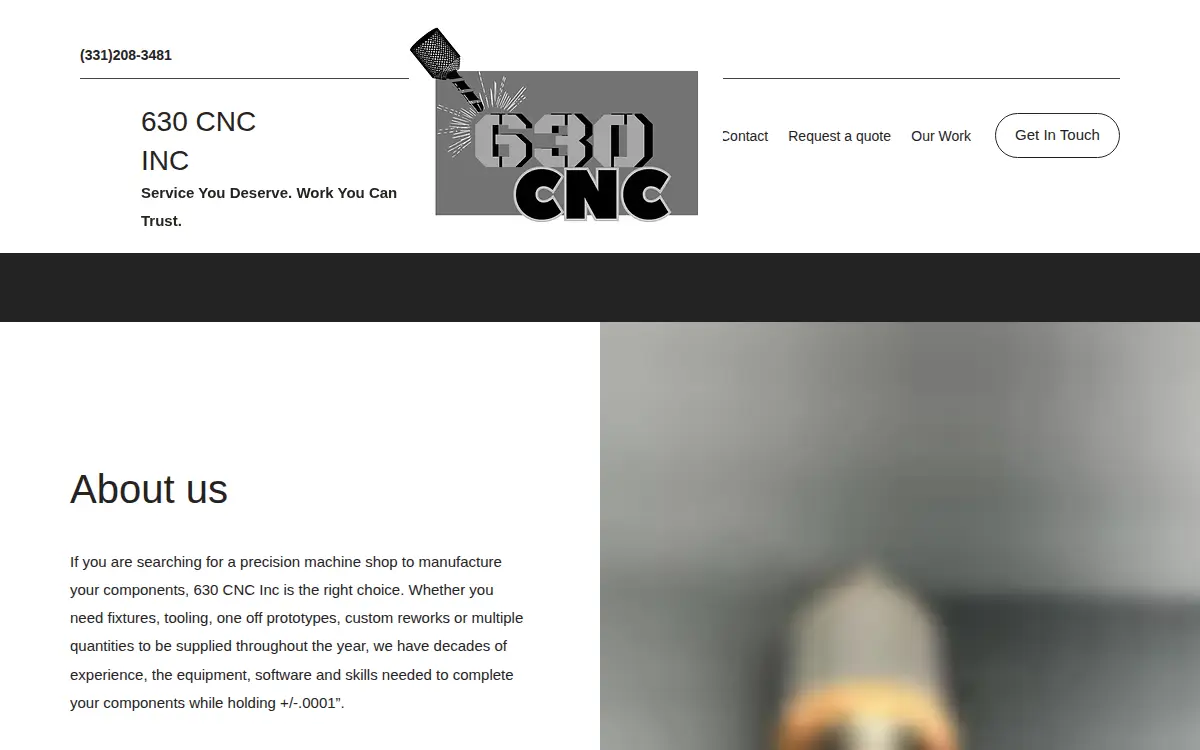 Homepage of 630 Cnc INC