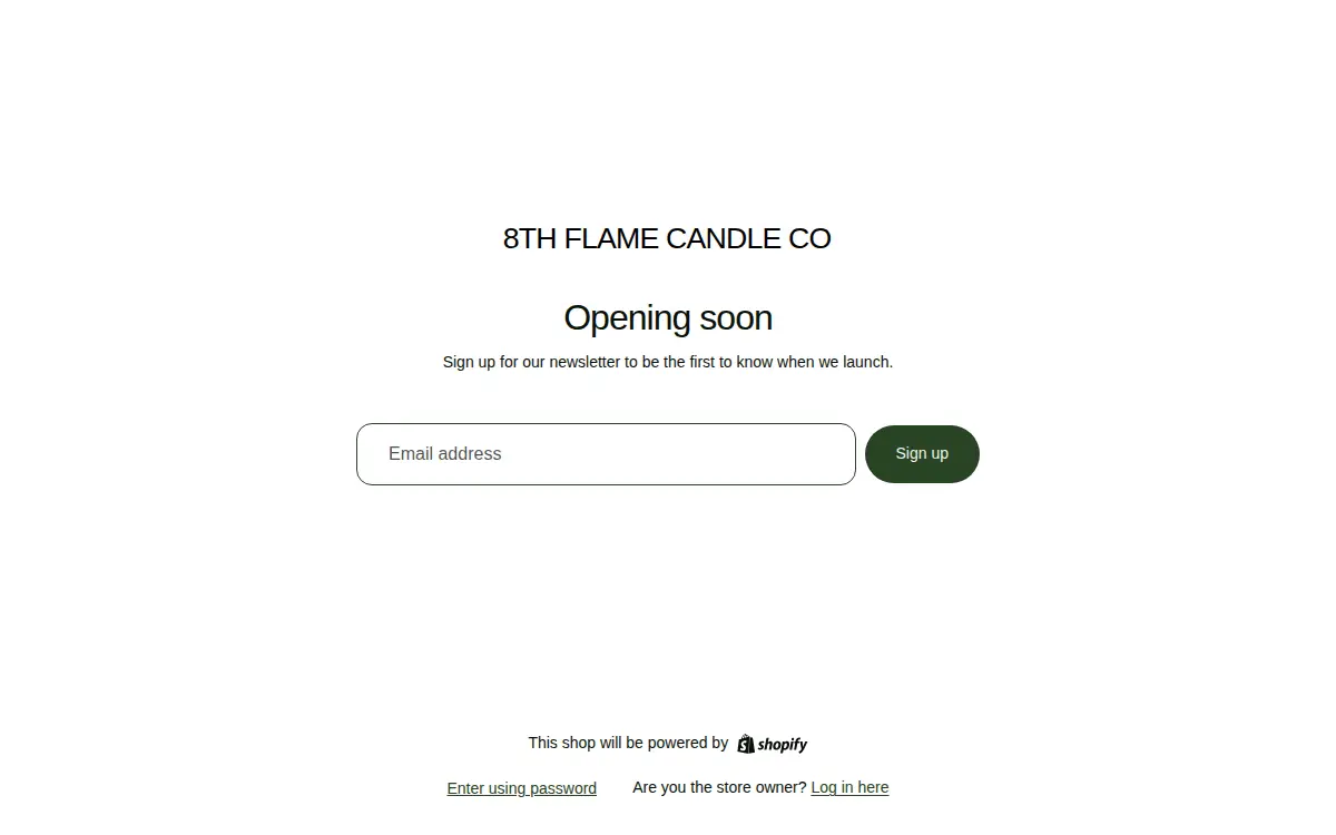 Homepage of 8th Flame Candle CO LLC