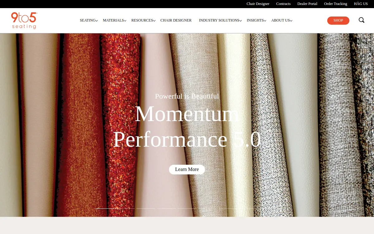 Homepage of 9to5 Seating LLC