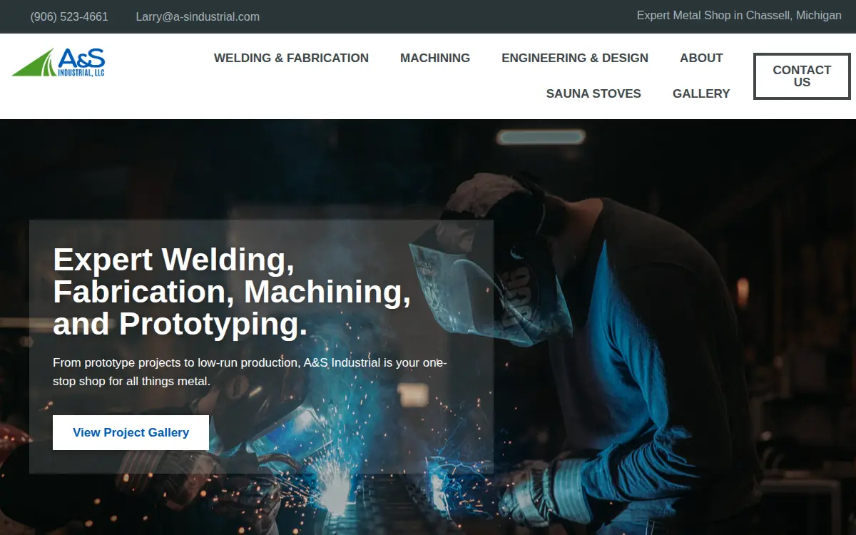 Homepage of A & S Industrial LLC