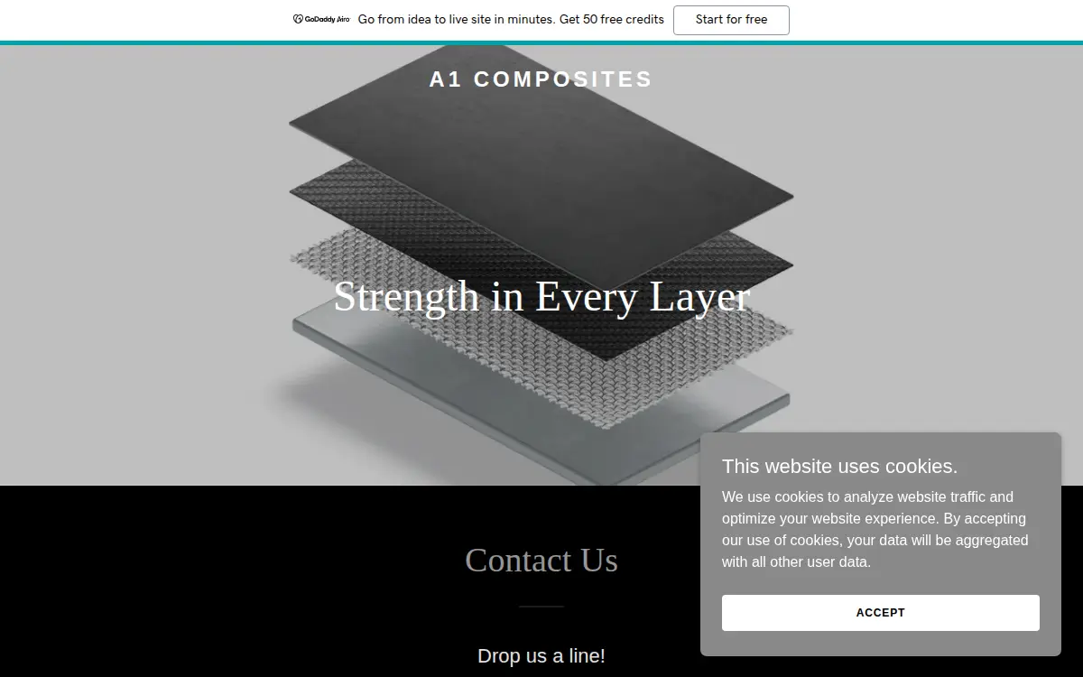 Homepage of A1 Composites LLC