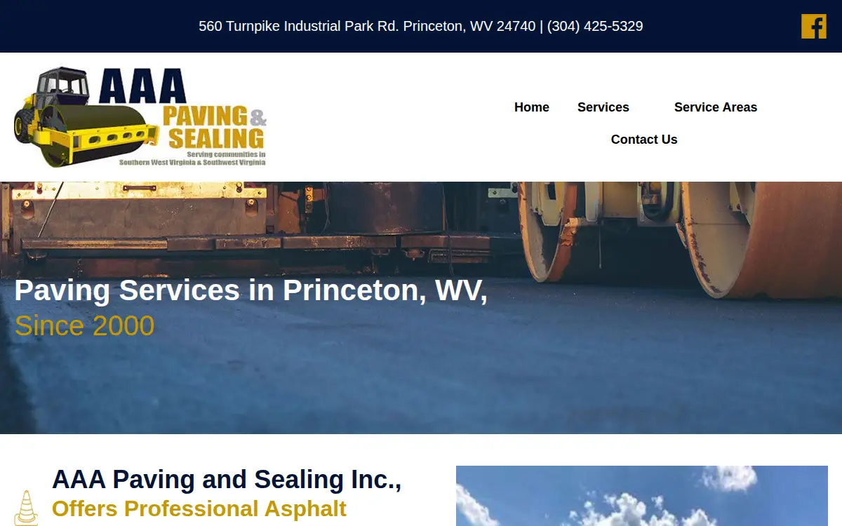 Homepage of Aaa Paving and Sealing, INC.