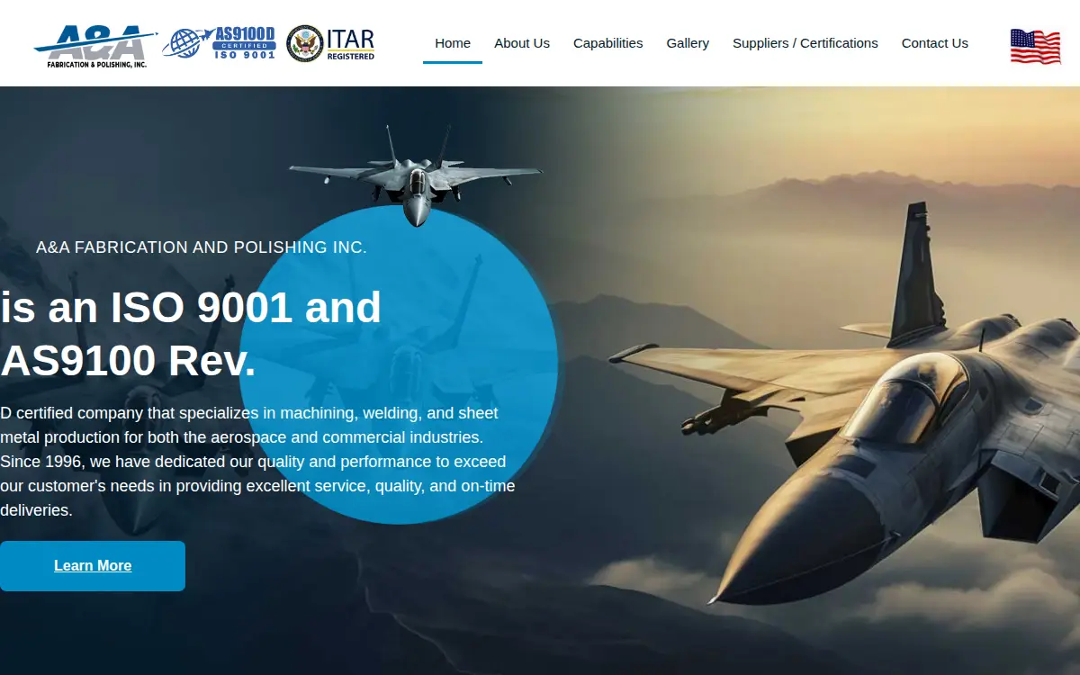 Homepage of A & a Fabrication and Polishing Corporation