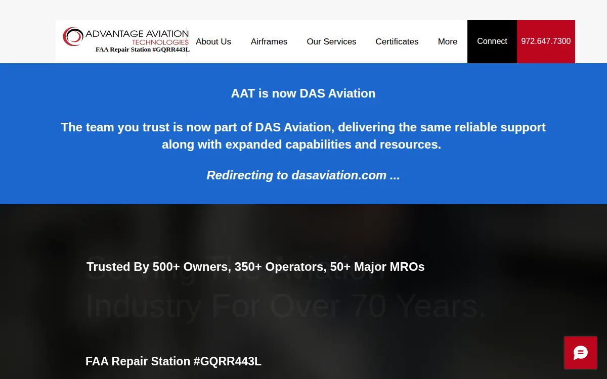 Homepage of Advantage Aviation Technologies Ii, LLC