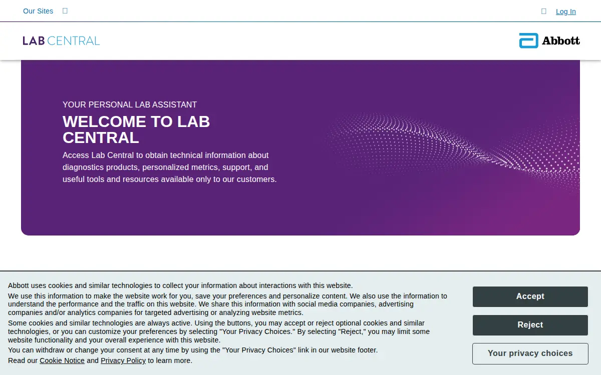 Homepage of Abbott Laboratories INC.