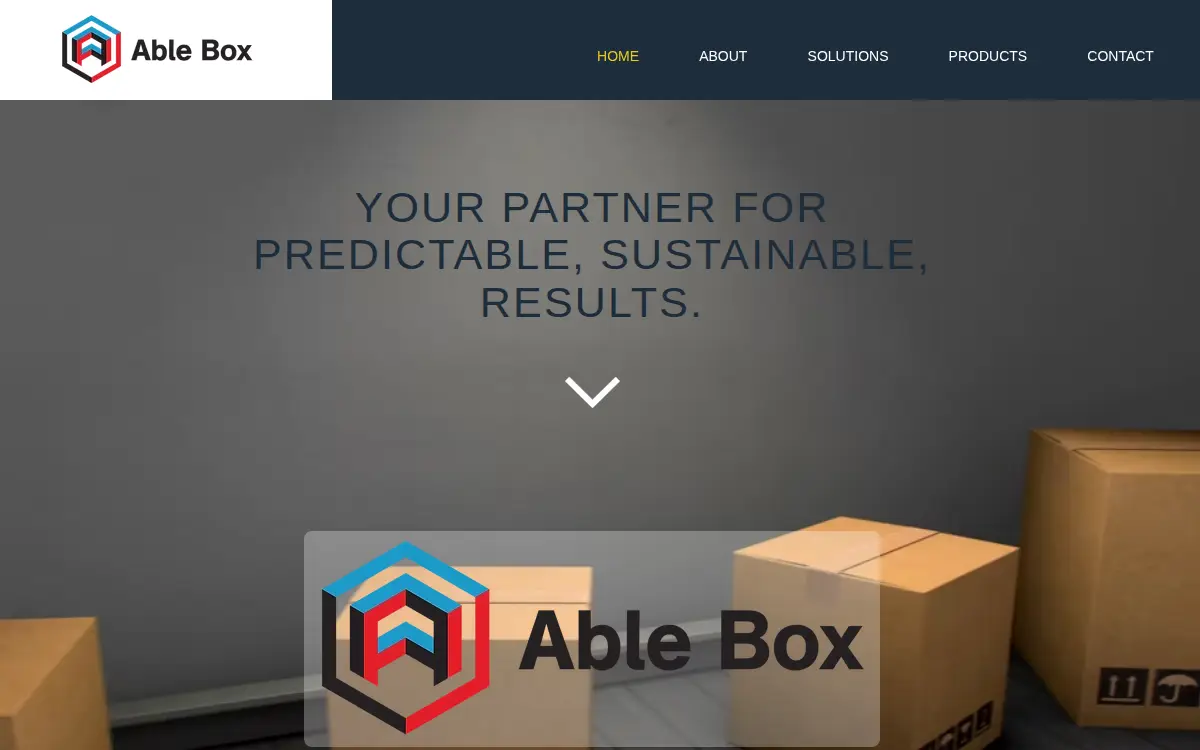 Homepage of Able Box Brands LLC