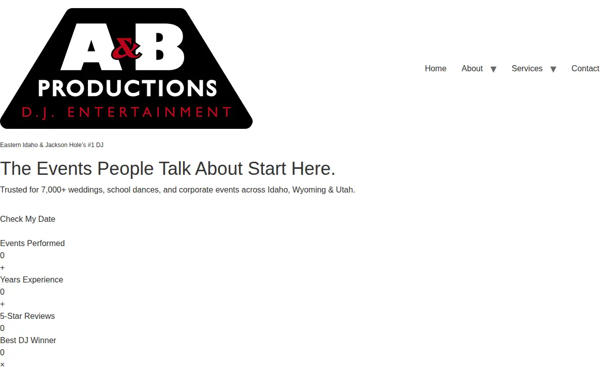 Homepage of A&b Productions, INC