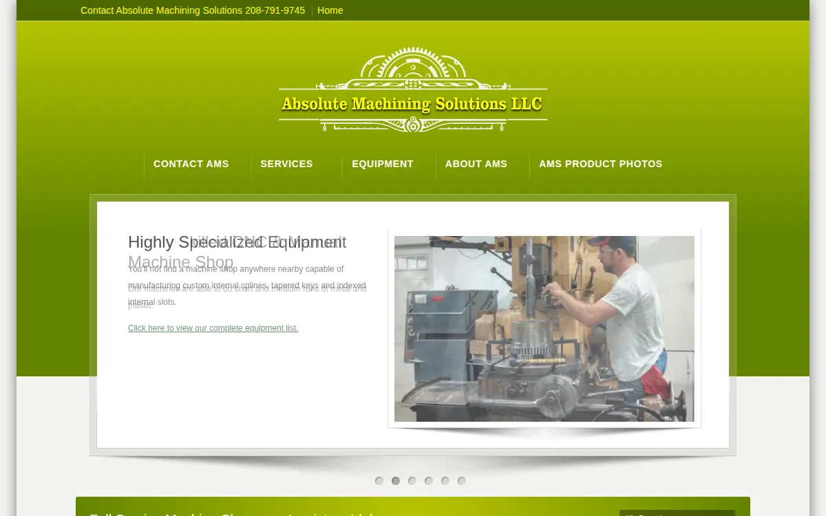 Homepage of Absolute Machining Solutions LLC
