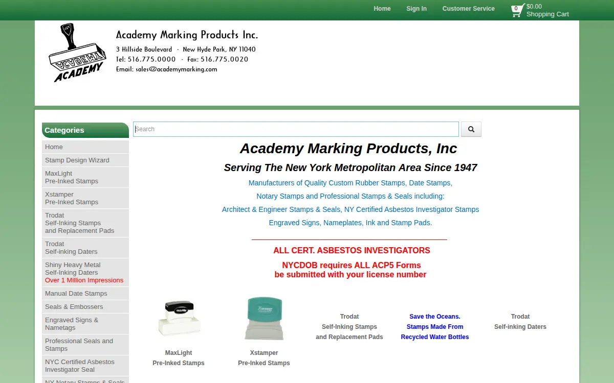 Homepage of A R S Marking Products INC