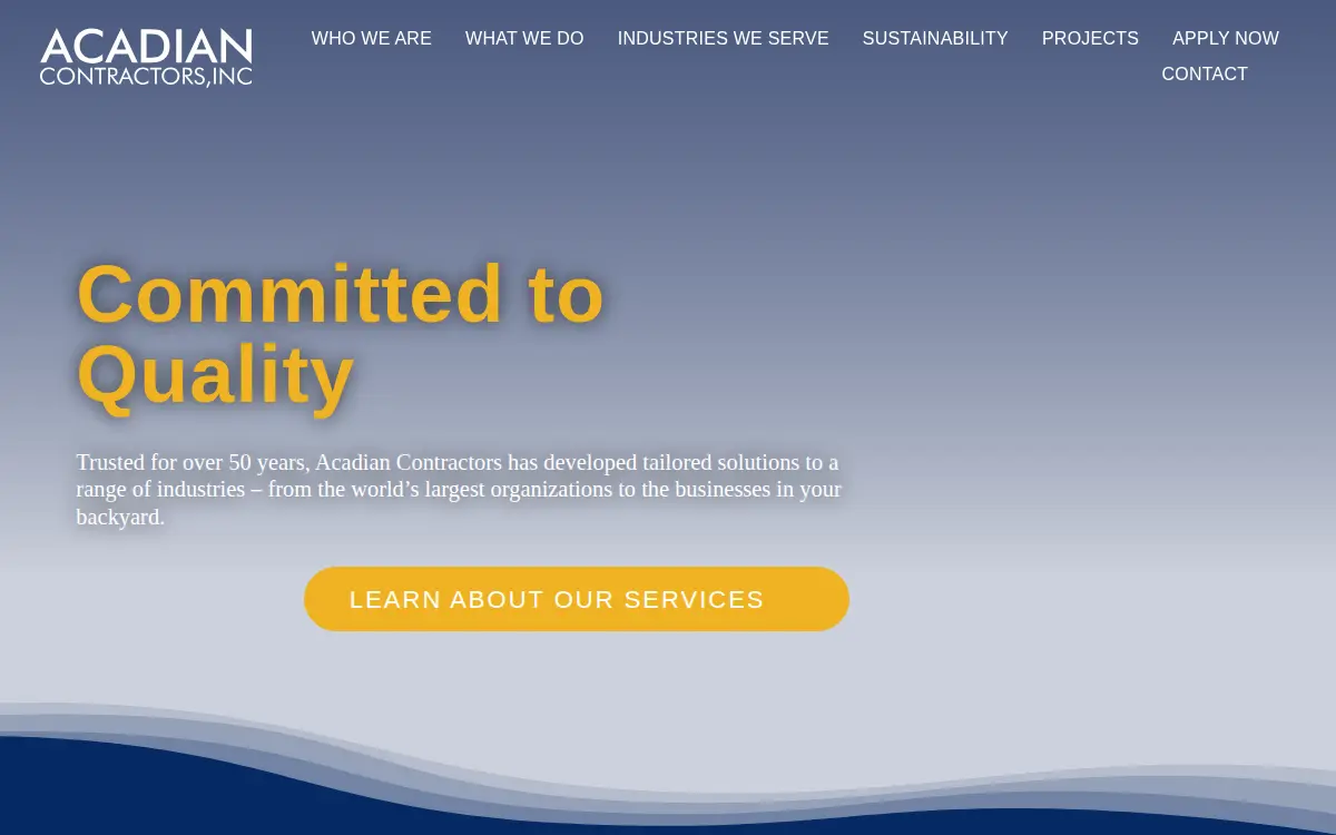 Homepage of Acadian Contractors INC