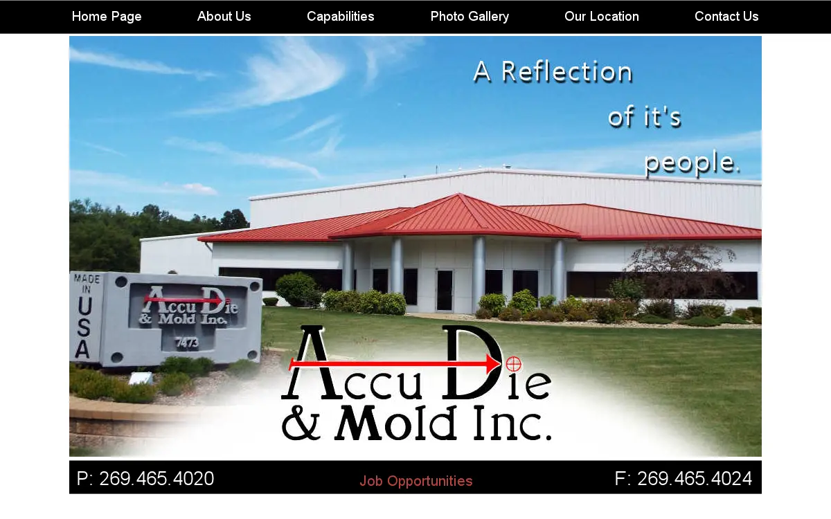 Homepage of Accu Die & Mold, INC.