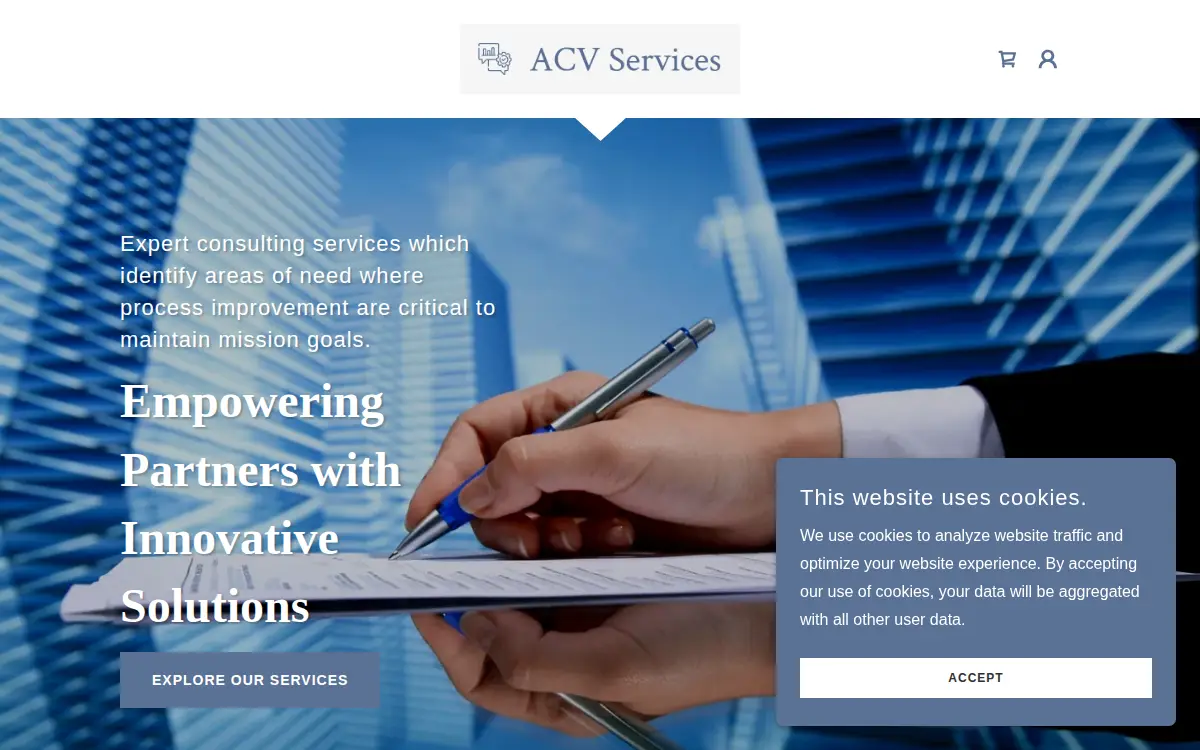Homepage of Acv Services, LLC