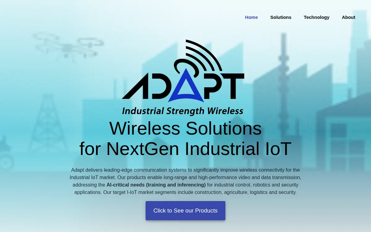 Homepage of Adapt-ip Company