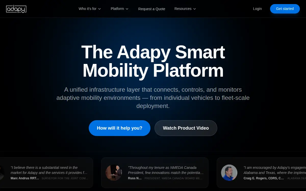Homepage of Adapy, INC