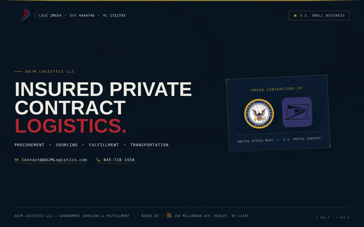 Homepage of Adjm Logistics LLC