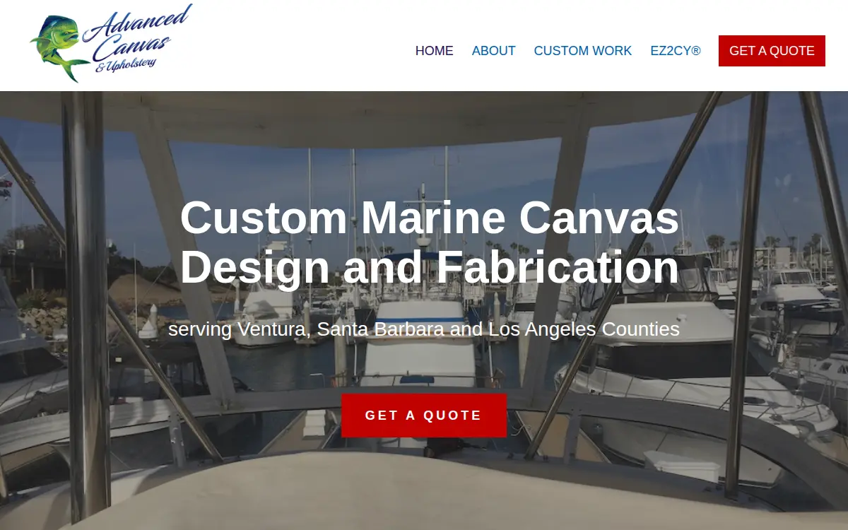 Homepage of Advanced Canvas and Upholstery, INC