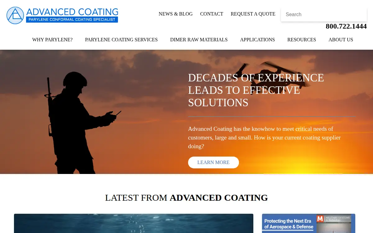 Homepage of Advanced Deposition & Coating Technologies, INC.