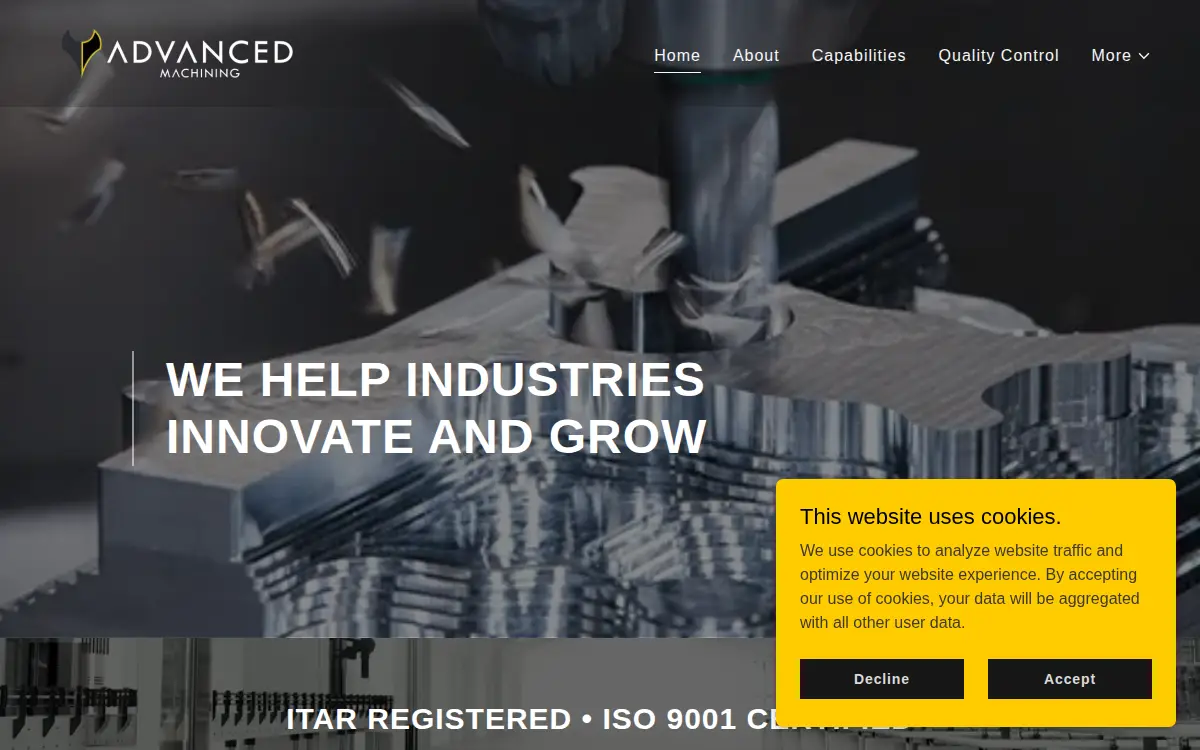 Homepage of Advanced Machining of Longmont, INC.