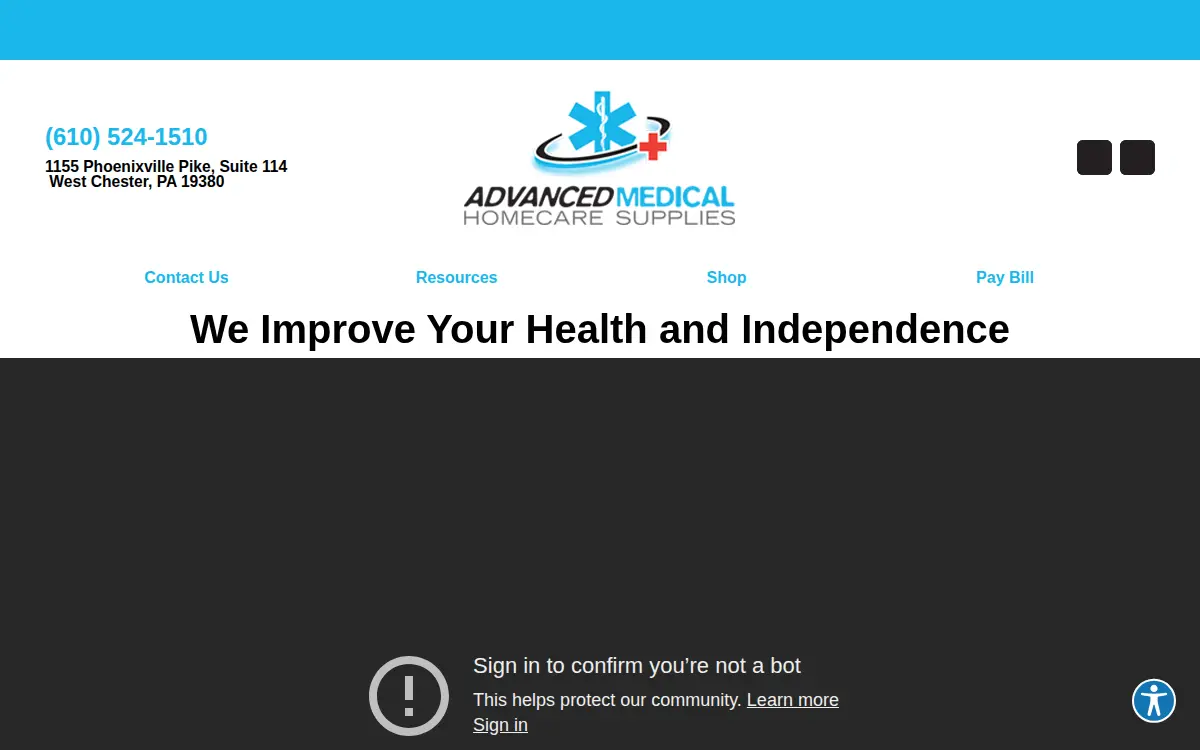 Homepage of Advanced Medical Homecare Supplies LLC