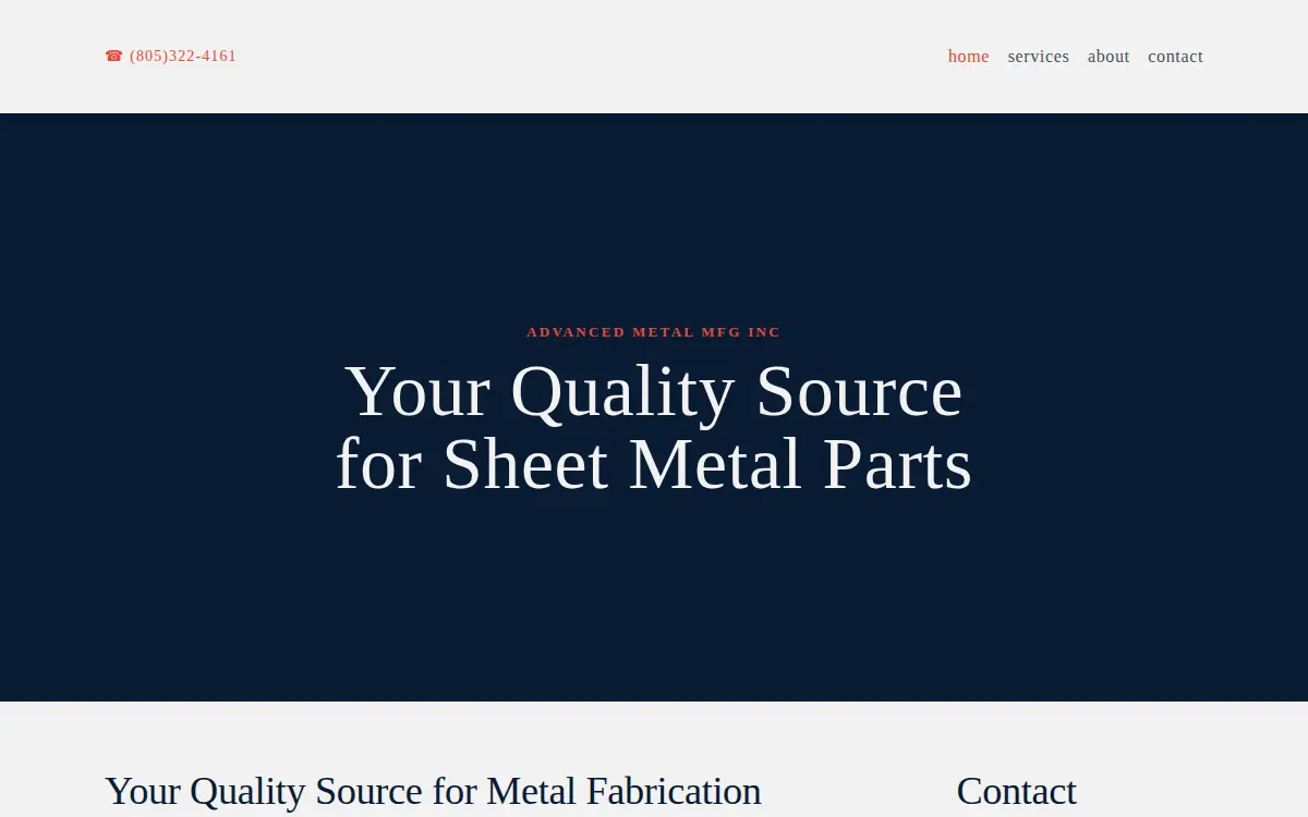 Homepage of Advanced Metal Mfg INC.