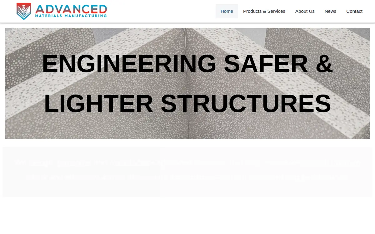 Homepage of Advanced Materials Manufacturing, LLC