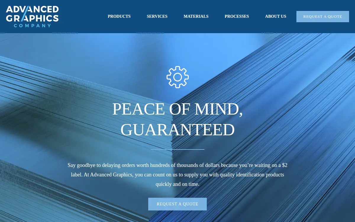 Homepage of Advanced Graphics CO INC