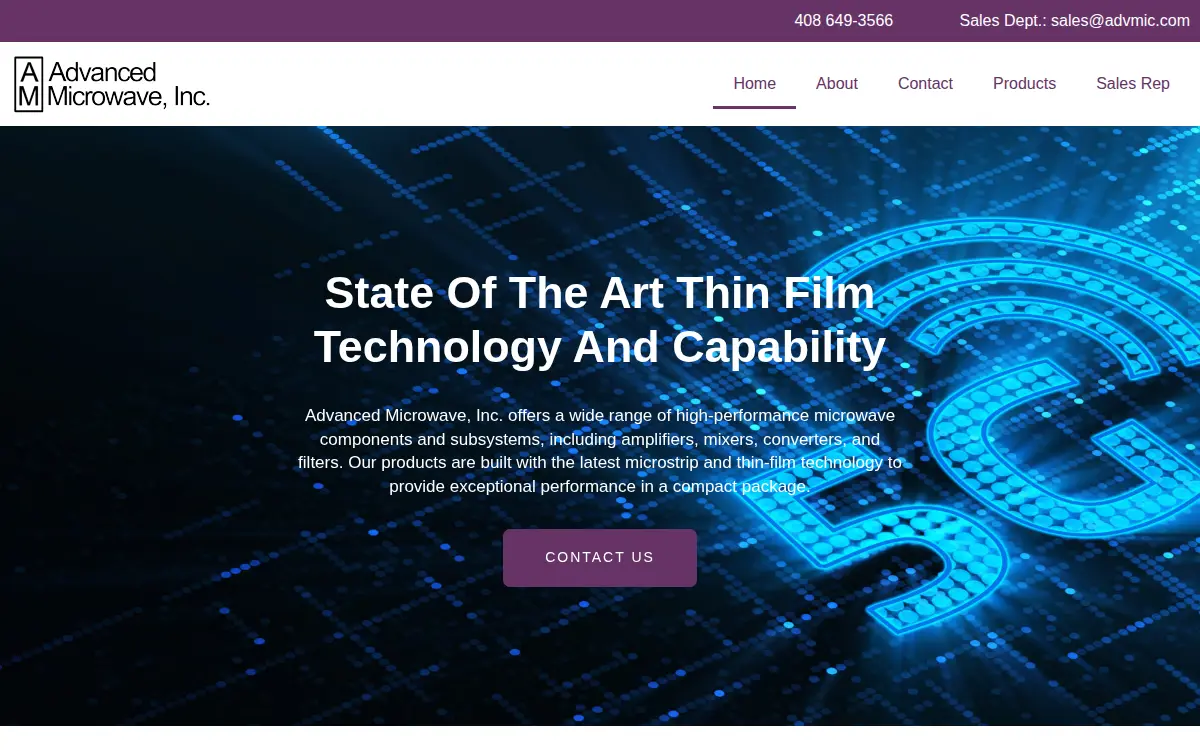 Homepage of Advanced Microwave, INC.