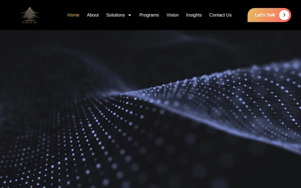 Homepage of Aegis Ai Ventures, INC.