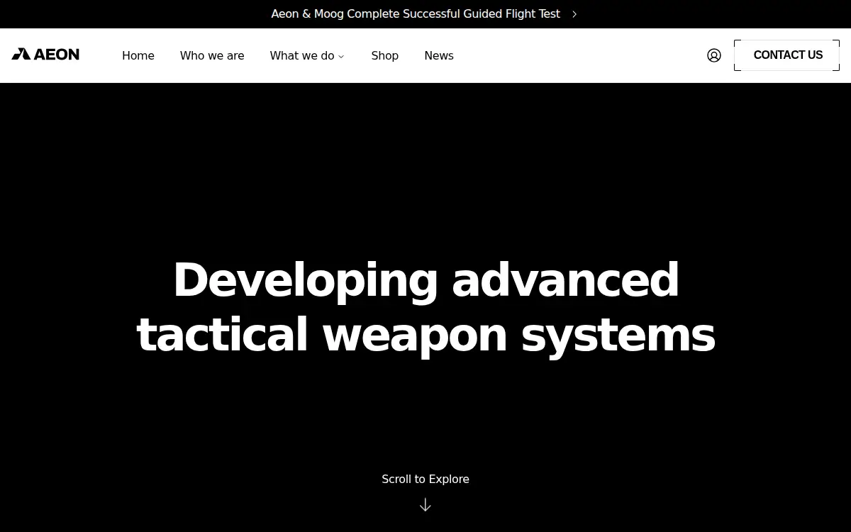 Homepage of Aeon Industrial INC.